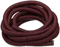 MECCANIXITY Split Sleeve Wire Loom Braided Sleeve 1-1/4" 25Ft Black/Red by MECCANIXITY
