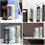 30 Pcs Metal Book Ends for Shelves, Heavy Duty Bookends for Office Home Kitchen Decorative, Nonskid Book Ends to Hold Heavy Books Black 6.5 x 5 x 5.7 in, 15 Pairs - Image 6