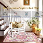 Office Chair Mat for Hardwood Floor, 48"x60" Anti-Slip Desk Chair Mat for Hard Floors, Under Desk Computer Rug for Rolling Chair, Easy Glide Floor Protector Mat for Home Office(Pink) - Image 4