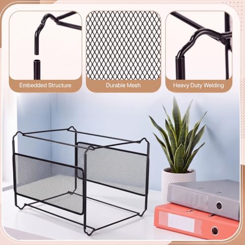 Marsui 4 Pcs Hanging File Frame, Metal Mesh Hanging File Folder Organizer - Image 4