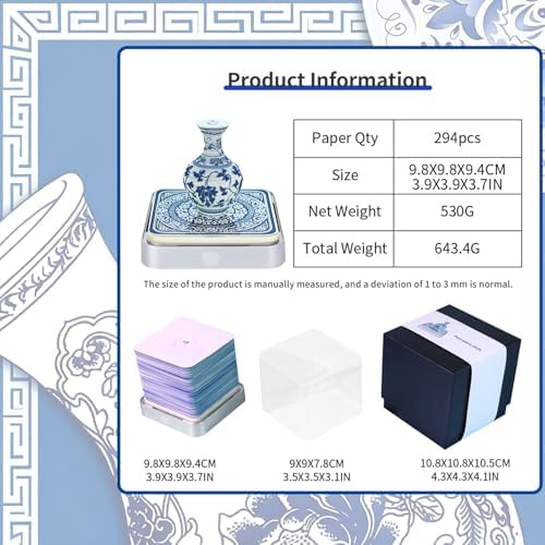3D Calendar 2027,Time Piece Calendar 2027,Blue and White Porcelain 3D Art Notepad Calendars,3D Memo Pad,Tear Away Calendars,Christmas Gift,New Year Gift(Blue and White Porcelain) - Image 2