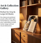 Large Acrylic Book Stand for Display - 5 Pack Heavy Duty Clear Easel Holder for Textbooks, Cookbooks & Art - 8 * 8 * 4" Sturdy Tabletop Stand for Heavy Books, Vinyl Records & Wedding Guest Books - Image 4