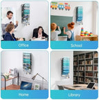11-Tier Wall File Organizer and Mail Organizer with 5 Hooks, Black - Image 6