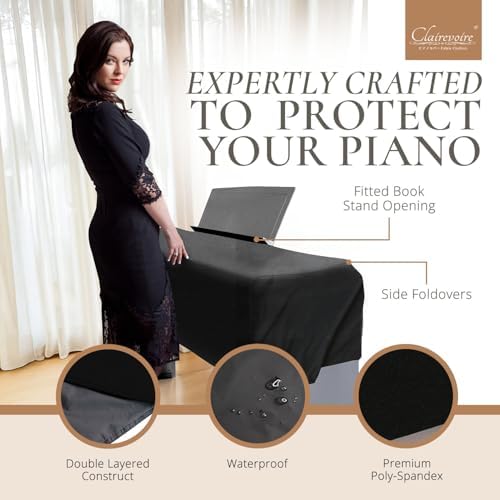 Digital Piano Cover for Yamaha - Piano Keyboard for P143, P225, P223, P145, P143, P125a, P125, P115, P105, P71, P45, Kawai ES120, PX150, Roland F-20 & More, Keyboard Cover, Black, Leatherette - Image 6