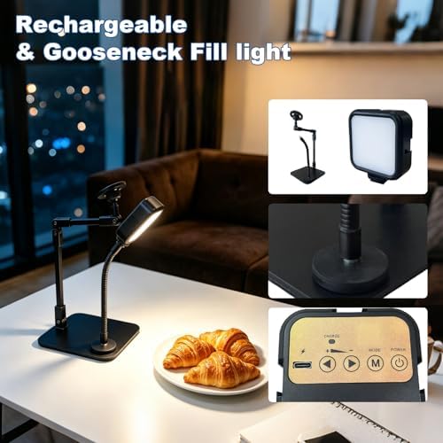Overhead Phone Stand with Rechargeable Light & Magnetic Holder for Nail Art - Image 5
