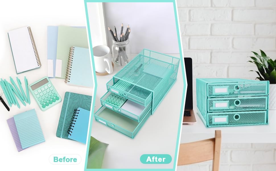 Exerz Paper Sorter 3 Drawer Wire Mesh A4 / Desk Multifunctional Desk Organiser/Multi-Layer Letter Tray - for Documents, Magazines, Notebooks and Letter - Image 4