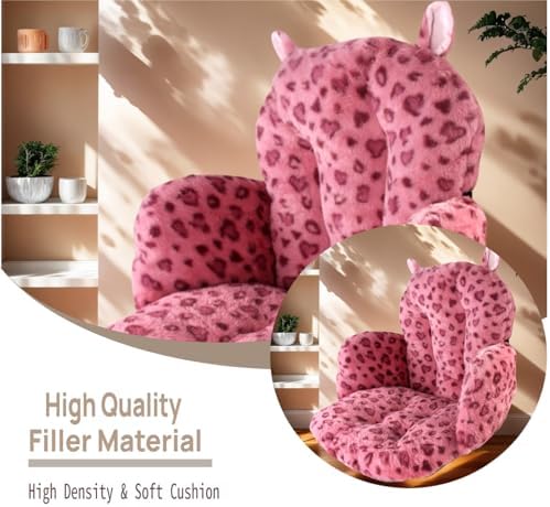 DOBUONO Comfy Office Chair Cushion: 17.5" L x 17.5" W x 18" H Cute Seat Cushion Kawaii Cushion for Gaming Chair with Backrest Non-Slip Floor Seating for Adults and Pets Pink Stuff for Room Decor - Image 3