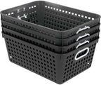 Really Good Stuff Large Black Book Baskets, 13.25" x 10" x 5.5", 4-Pack - Image 3