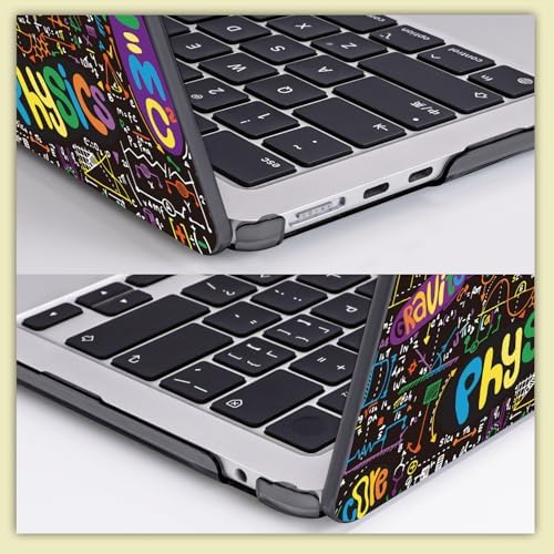 for MacBook Air 13.6 Inch Case M5 A3449 2026 2025-2022 Release A2681 M2 A3113 M3 A3240 M4 Cover, Crystal Black Printed Pattern Hard Shell Keyboard Skin for Mac Air 13" M5, Physical Formula - Image 5