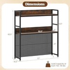 BECOMFORT 37" Desktop Bookshelf, Desk Hutch Dorm with DIY Metal Pegboard - Image 2