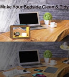 Bamboo Charging Station for Multiple Devices, 15W Fast Wireless Charger Night Light with 3 Color& 4 Adjustable Brightness, Night Stand Charger Station for iPhone/iWatch/AirPods (6953) - Image 5