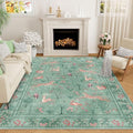 DUKINO 6x9 Area Rug, Washable Animal Living Room Rug Non Slip, Teal by DUKINO