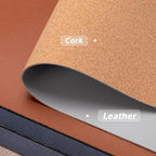 Cork Leather Desk Mat, Dual-Sided Desk Pad, Desk Pad Office Desk Mat, Waterproof Large Mouse Pad, Desktop Writing Pad Desk Accessories for Home Office (120 * 60cm,Green) - Image 2