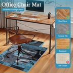 Office Chair Mat for Hardwood Floor & Tile Floor,36"X 48"-Convex Geo Blue - Image 3