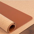 Cork Leather Desk Mat, Dual-Sided Desk Pad, Desk Pad Office Desk Mat, Waterproof Large Mouse Pad, Desktop Writing Pad Desk Accessories for Home Office (100 * 50cm,Brown) by XIEMINLE