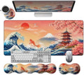 Large Desk Pad Set with Keyboard Wrist Rest & Mouse Wrist Support by SichKards