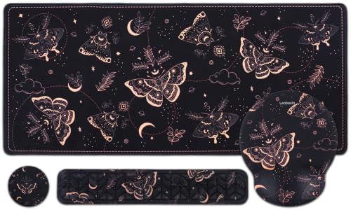Mouse Pad Set, 4 in 1 Gaming Mousepad Black Butterfly by Leopauto