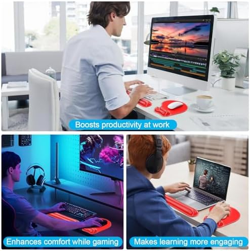 Gel Wrist Rest Mouse Pad Set, Ergonomic Support for Office Gaming - Image 7