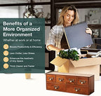 6-Drawer Vintage Desk Organizer Classic Brown Wood Storage Drawers for Tabletop - Slim Retro Style Desktop Organizing Cabinet with 6 Drawers - Office Study Table Wood Storage Box Organizer, 1-pack - Image 4