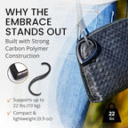 EMBRACE Purse Hook for Table, Foldable Handbag Hook Holds 22 lb, Black - Image 3
