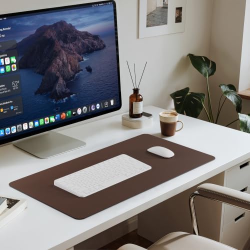 Jotsome Leather Desk Pad Mat, Non-Slip Desk Blotter Pad (Brown, 34" X 17") - Image 4