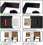 Under Desk Cable Management No Drill – 28" L x 6" W Cord Organizer, Upgraded Silicone Pads (No Scratch), 16 Cable Slots, Washable PE Honeycomb Base, Fits Desks 0–2.1" Thick, Black - Image 3