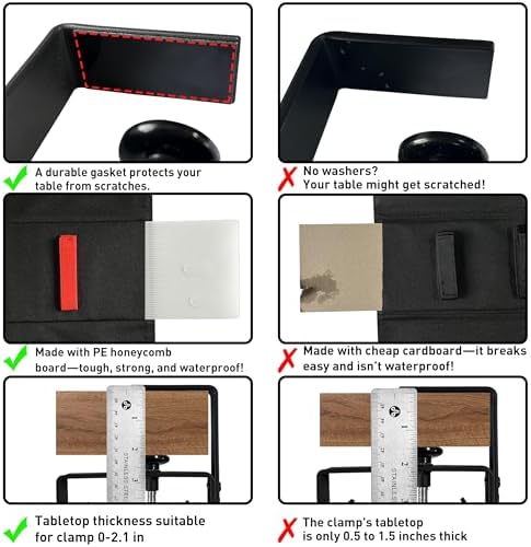 Under Desk Cable Management No Drill – 28" L x 6" W Cord Organizer, Upgraded Silicone Pads (No Scratch), 16 Cable Slots, Washable PE Honeycomb Base, Fits Desks 0–2.1" Thick, Black - Image 3