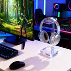 Headphone Stand Headset Holder for Desk, Solid Christal-Clear Acrylic with Stable Base Earphone Hanger for Gaming Room Office Accessories - Image 4