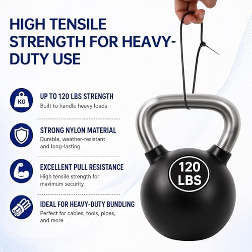 Zip Ties 12 inch, 1000 Pack Heavy Duty Black Zip Ties with 120 lbs Tensile Strength, Self-Locking Nylon Cable Ties,Wire Ties for indoor and outdoor use. - Image 3