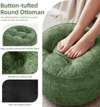 Hobestluk Round Oversized Ottoman Foot Leg Rest Under Desk for Couch - Image 3