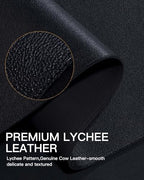 YSAGi Genuine Leather Desk Mat, 35.4"X17" Leather Desk Mat, Office Desk Pad, Thick Desk Pad with Stitched Line, Non-Slip Laptop Writing Pad with Rubber Base(Black, 35.4"X17") - Image 4