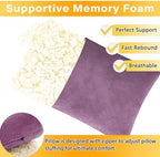 1 MIDDLE ONE 2 Pack Small Pillow, Memory Foam Mini Pillow 11 X 7 Inches for Travel, Sleeping, Nap and Neck, Knee, Lumbar Support, Tiny Cushion for Pet, Dogs (Dark Purple) - Image 2
