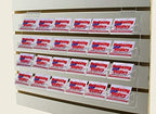 Marketing Holders 4 Pack Slatwall Business Card Holder 24 Slot Holds 3.5" x 2" Cards Hanging Clear Acrylic Rack Organizer Display for Slatted Wall Space Saver - Image 2
