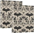 Gothic Bat Round Ring Binders Floral (6) 1.5 Inch 3 Ring Binder with Clipboard Holds 200 Sheets Office Home School by SHJI