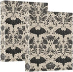 Gothic Bat Round Ring Binders Floral (6) 1.5 Inch 3 Ring Binder with Clipboard Holds 200 Sheets Office Home School by SHJI