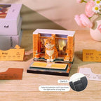 2027 3D Paper Carving Desk Calendar With LED Light (Orange Cat) - Image 3