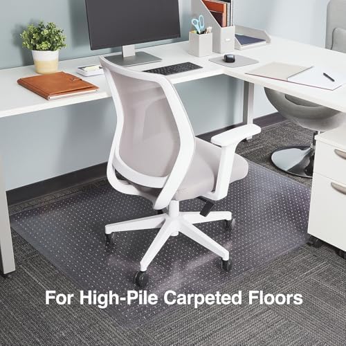 Staples Carpet Chair Mat, 46x60 Inch, High-Pile, Clear, 20361-CC - Image 2