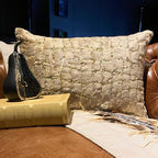 The HomeCentric Decorative Gold 12"x20" (30x50 cm) Lumbar Pillow Cover, Velvet Sequins & Animal Oblong Pillow, Animal Pattern Modern Style - Gold Beast - Image 6