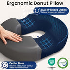 CloudBliss Donut Pillow Stadium Seat Cushion for Tailbone Pain Relief and Hemorrhoids, Memory Foam Seat Chair Cushion, Portable Seat Cushions for Bleachers, Car, Home & Office - Image 3