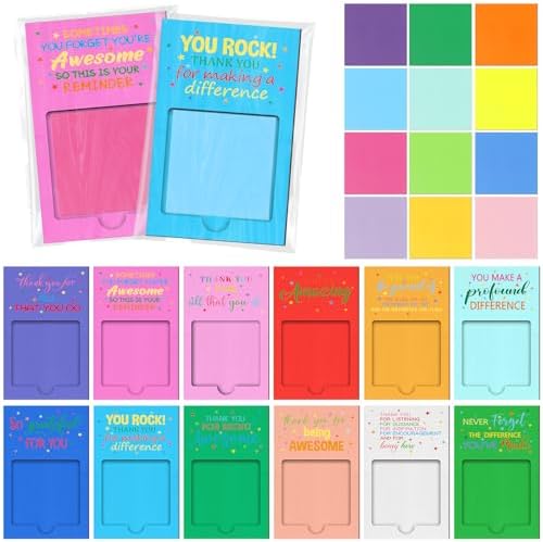 Motipuns 36 Pcs Christmas Appreciation Gift Colorful Sticky Note Pad Holder by Motipuns