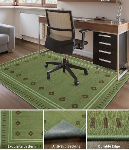 chakme Office Chair Mat for Hardwood Floor, 72"x48" Easy Glide Computer Desk Mat Protector for Rolling Chair Under Desk Rug Nonslip Backing, Machine Wash, (Southwestern Sage) - Image 4