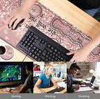 Large Mouse Pad, Desk Mat, Keyboard Pad+ Ergonomic Keyboard Wrist Rest Set,Extended Laptop Protector Writing Mat for Home Office Desktop, Psalm 46:5 Pink Gaming Mouse Pad Office Desk Pad Wrist Rest - Image 2