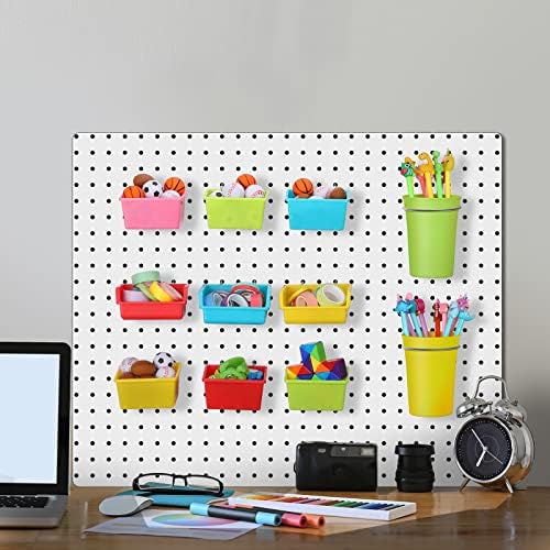 Yookeer 20 Pcs Pegboard Bins and Cups Accessories with Hooks, Mixed Color - Image 5