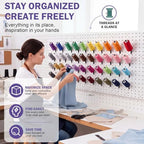 Xuhal 24 Pack Pegboard Spool Hooks for 1/4" Pegboard Organizer for Raft Embroidery Sewing 45 Degree Angled Spool Holder Quilting Craft Organizer Accessories for Thread Tape Paper Rolls(Black) - Image 3