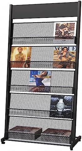 floor magazine rack brochure display stand for offices and public reception area，literature rack with 4 Universal wheels (70"×27×13.8") by Kroey