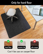 BARoyal Office Chair Mat for Hardwood Floor Under Desk Computer Rolling Chair Mat for Wood/Tile Floor Heavy Duty PVC Plastic Hard Floor Protector 48" x 60"(Space Black) - Image 3