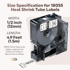 Compatible with DYMO 18055 Heat Shrink Tube Labels - Image 2