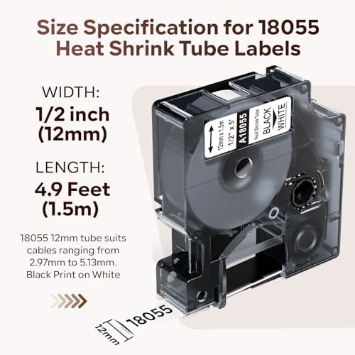 Compatible with DYMO 18055 Heat Shrink Tube Labels - Image 2