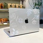 MEEgoodo for MacBook Air 13.3 inch Case 2021 2020 2019 2018 A2337 M1 A2179 A1932, Clear Case for MacBook Air M1, Hard Shell with Keyboard Webcam Cover & Trackpad Film & Type C Adapter,Engraving Floral - Image 6