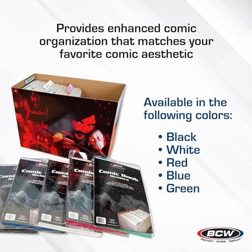 BCW Comic Dividers - 25 Pack | Archival Polyethylene Plastic Dividers | Organize Comics Efficiently in Storage Boxes | Write-On Index Tab (Red) - Image 5